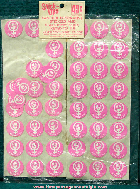 (48) Old Unopened Women’s Liberation Advertising Stickers