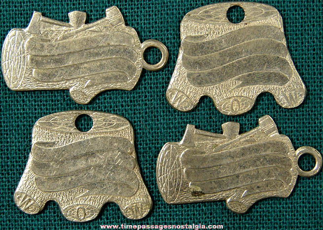 (4) Old Unused Woodmen of The World Fraternal Identification Key Tags