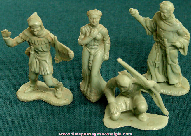 (4) Different 1950s MARX Robin Hood Character Plastic Play Set Figures