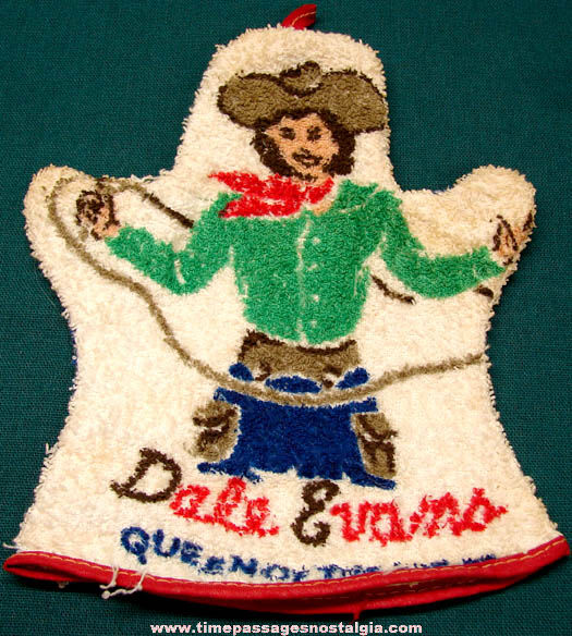 Colorful 1950s Dale Evans Queen of The West Character Wash Cloth Mitt