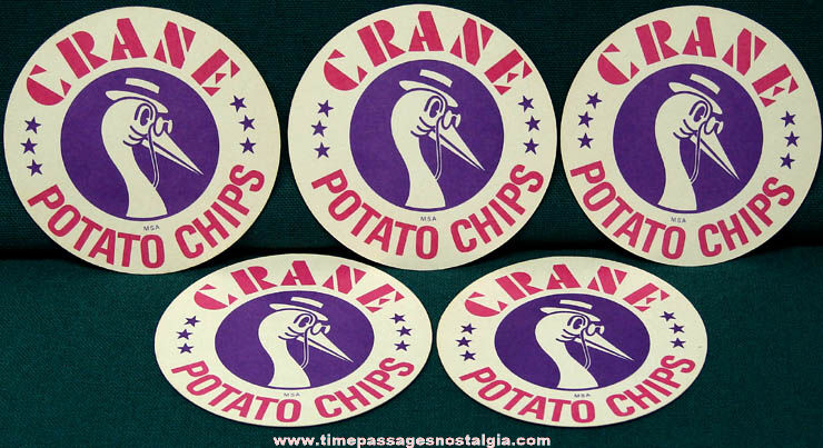 (5) Round 1976 Crane Potato Chips Advertising Premium Baseball Cards