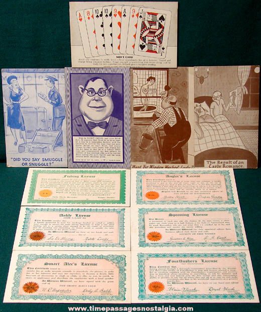 (11) Different Old Novelty Joke Arcade Cards