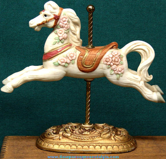 Painted Porcelain Carousel or Merry Go Round Horse Figurine