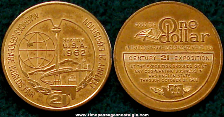 1962 Seattle World’s Fair Advertising Souvenir Token Coin