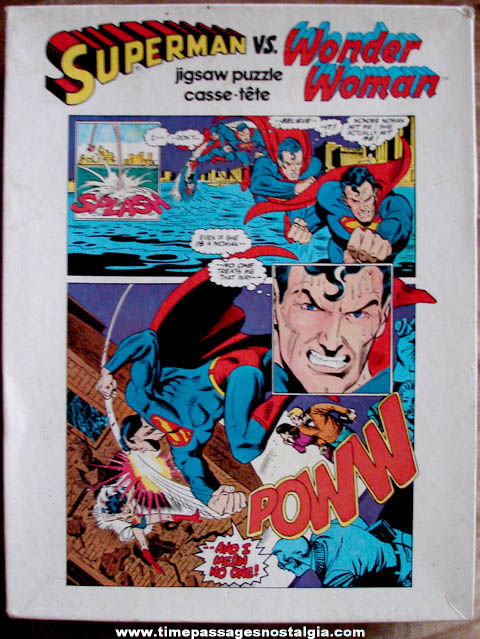 Boxed 1977 Superman vs. Wonder Woman Jigsaw Puzzle