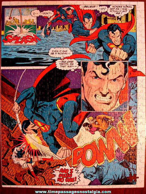 Boxed ©1977 Superman vs. Wonder Woman Jigsaw Puzzle
