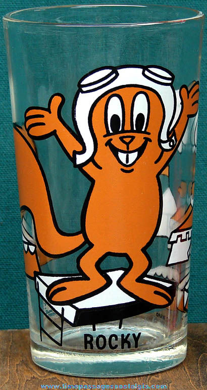 Old Rocky Squirrel Cartoon Character Pepsi Drink Glass