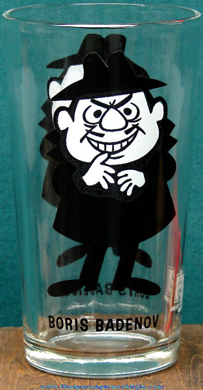 Old Boris Badenov Cartoon Character Pepsi Drink Glass