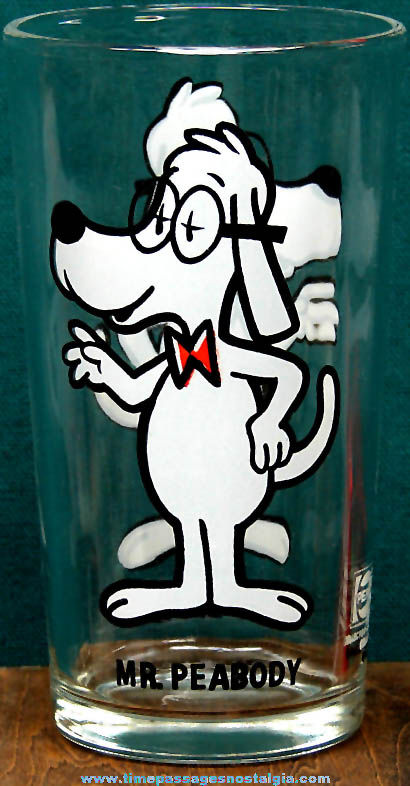 Old Mr. Peabody Cartoon Character Pepsi Drink Glass