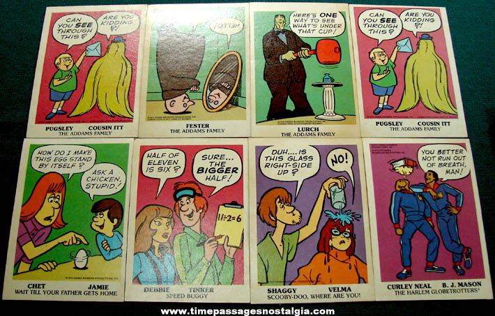 (8) ©1974 Cartoon Character Wonder Bread Prize Trading Cards