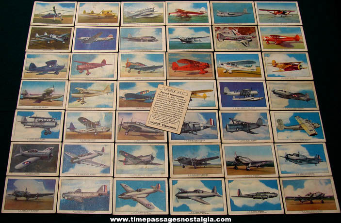 (43) Old Wings Cigarettes Premium Airplane Non Sports Trading Cards