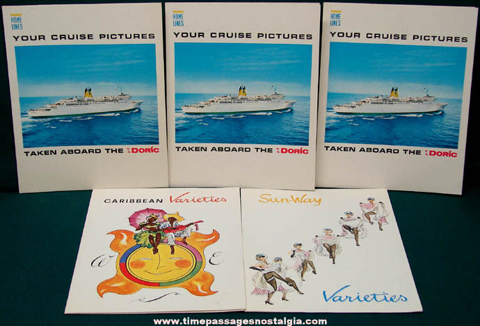 (5) 1975 S. S. Doric Cruise Ship Souvenir Photographs & Programs
