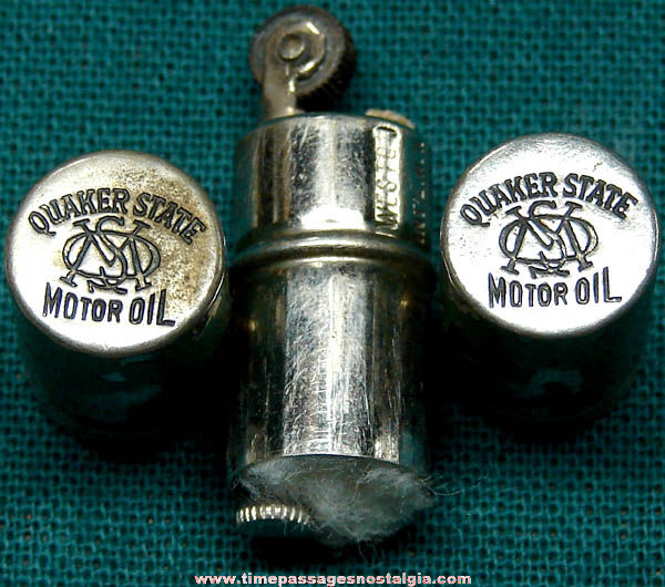 Old Quaker State Motor Oil Advertising Premium Miniature Cigarette Lighter