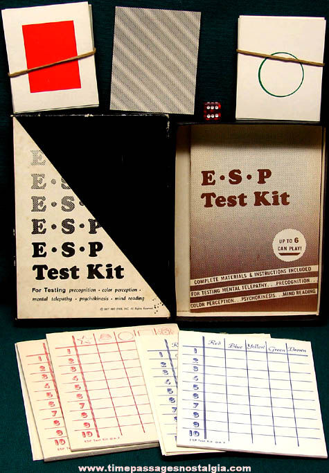 Boxed 1967 Extra Sensory Perception E.S.P. Test Kit