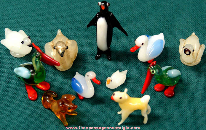 (11) Miniature Glass Animal Figurines