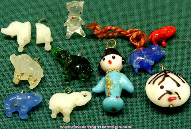 (9) Miniature Glass Figurine Charms