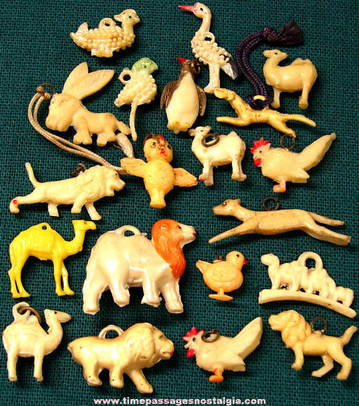 (20) Old Celluloid Premium Miniature Toy Charms
