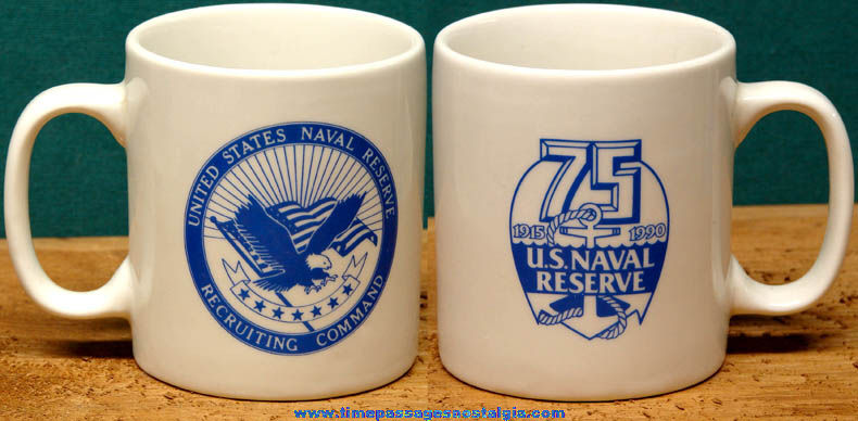 1990 U.S. Naval Reserve Recruiting Command Anniversary Coffee Cup