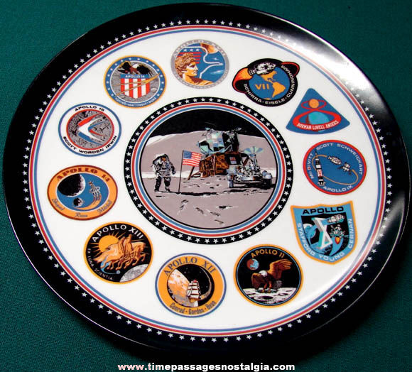 Colorful Old United States Apollo Space Mission Souvenir Plate