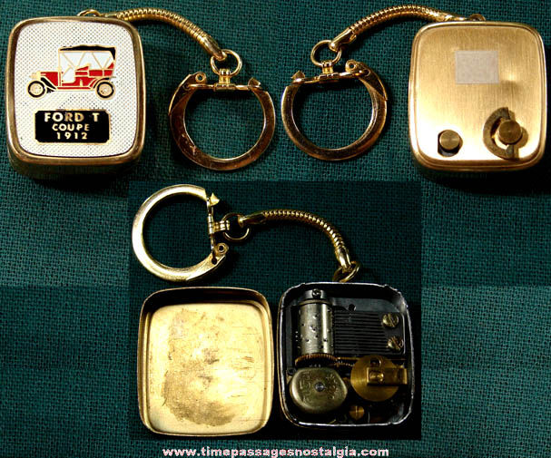 Old Japanese Made Ford Model T Wind Up Music Box Key Chain