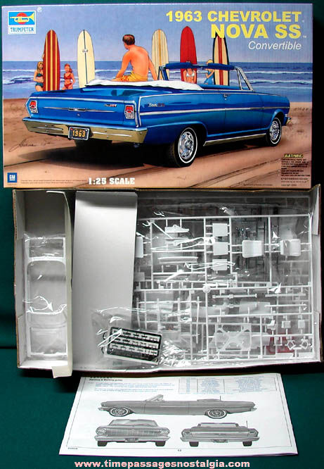 Unassembled Boxed 1963 Chevrolet Nova SS Convertible Model Kit