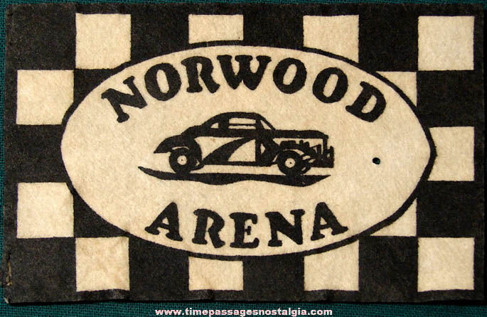 Small Old Norwood Arena Auto Racing Speedway Advertising Souvenir Flag