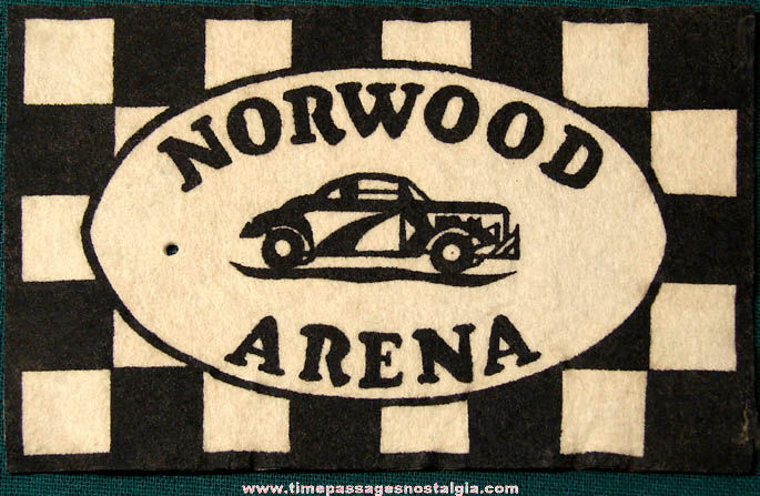 Small Old Norwood Arena Auto Racing Speedway Advertising Souvenir Flag