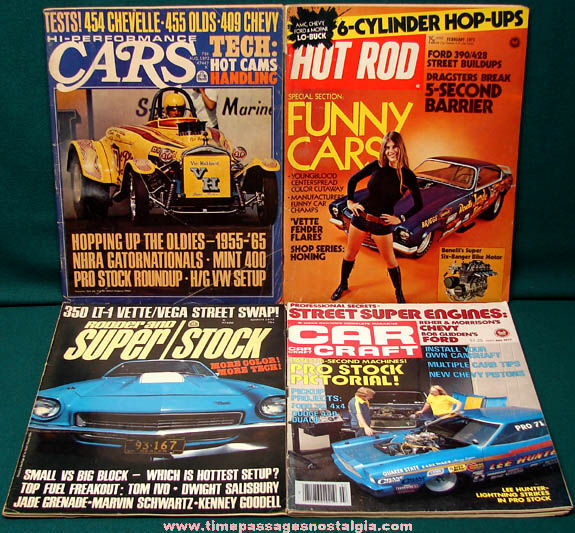(4) Different 1970s Hot Rod Car Magazines