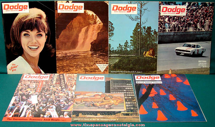 (7) 1968 Dodge Automobile Advertising News Magazines