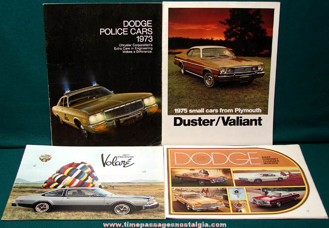 (4) 1970s Dodge Chrysler Plymouth Automobile Advertising Magazines