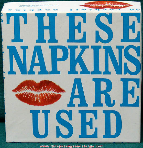 (36) Boxed Unused ©1968 Novelty Celebrity Cocktail Printed Napkins