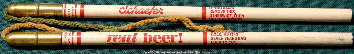 (2) Old Unused Schaefer Beer Advertising Premium Pencils