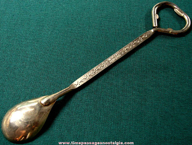 Old Hotel Advertising Drink Mixing Spoon Bottle Opener