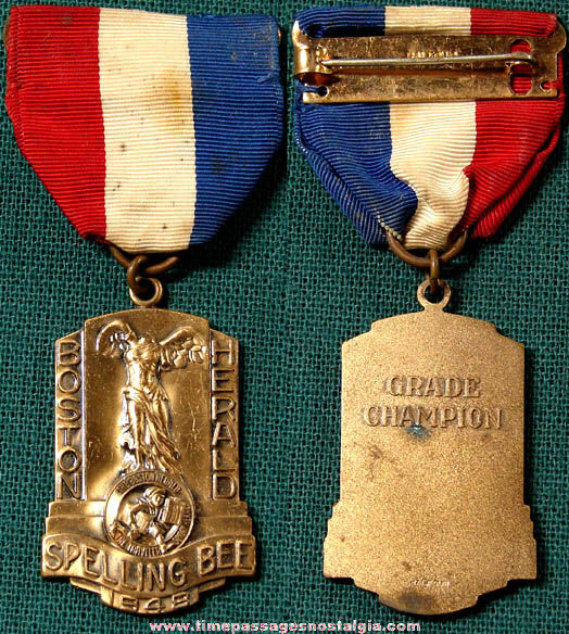 1948 Boston Sunday Herald Newspaper Spelling Bee Award Medal