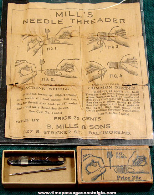 Old Boxed Mill’s & Sons Sewing Machine Needle Threader
