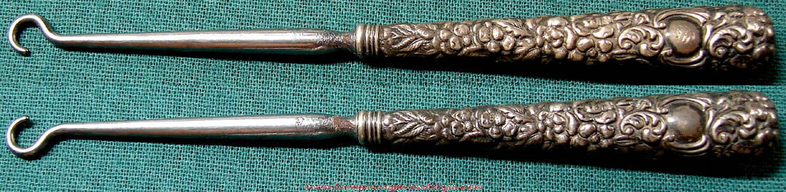 Old Ornate Metal Clothing or Shoe Button Hook