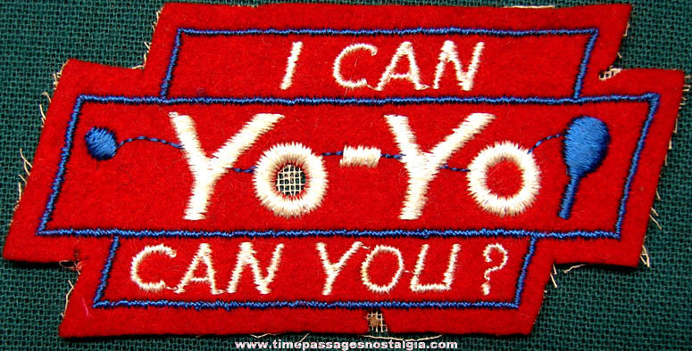 1940s I Can Can You Duncan Yo Yo Award Cloth Patch