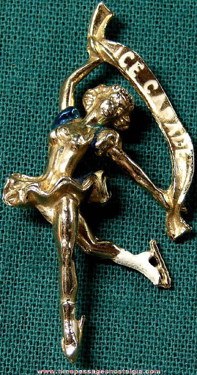 Old Ice Capades Advertising Souvenir Ice Skater Jewelry Pin