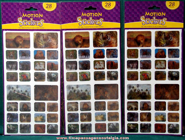 (84) Small Unused Wild Animal Flicker or Lenticular Sticker Pictures