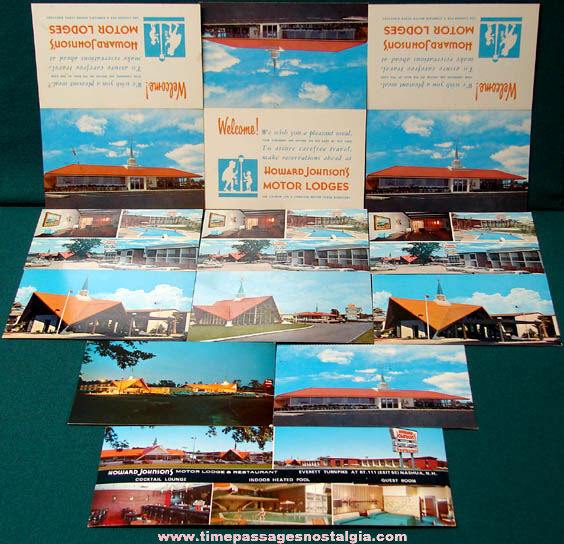 (12) Old Howard Johnsons Motor Lodge & Restaurant Advertising Post Cards