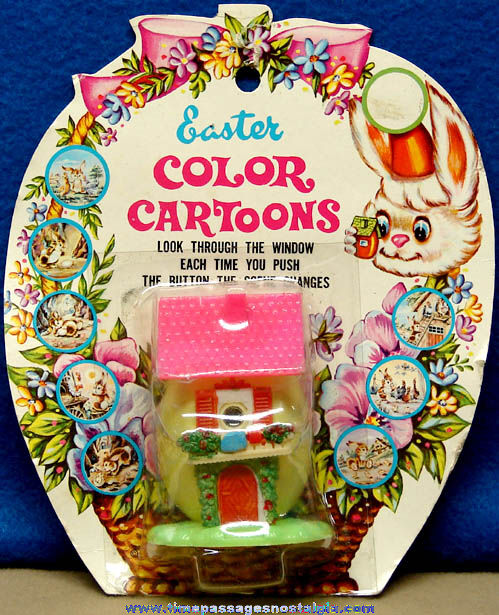 Old Unopened Easter Egg House Cartoon Viewer Toy