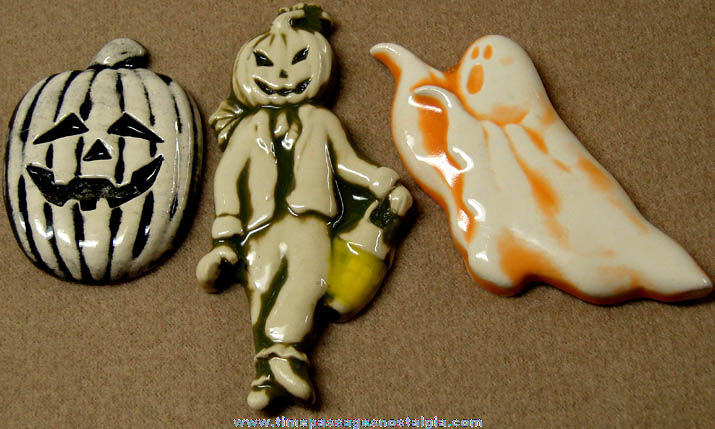 (3) Different Old Ceramic Halloween Decorations