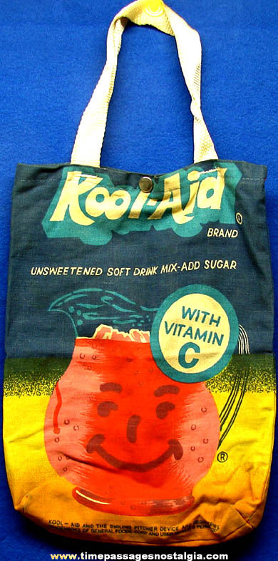 Colorful Old Kool-Aid Drink Mix Advertising Premium Cloth Tote Bag