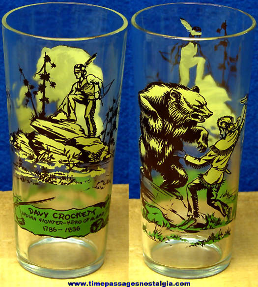 1950s Davy Crockett Premium Character Drink Glass