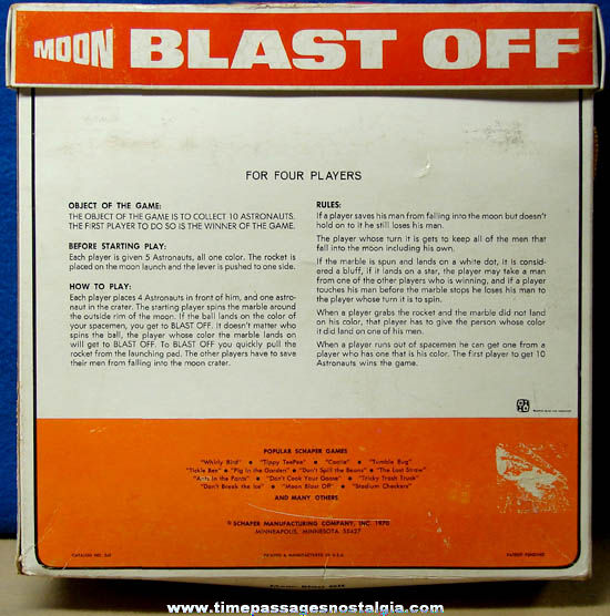 Colorful Boxed 1970 Schaper Moon Blast Off Space Game