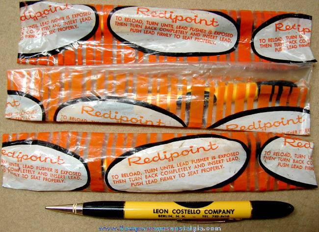 (4) Old Unused Redipoint Auto Tire Dealer Advertising Premium Mechanical Pencils