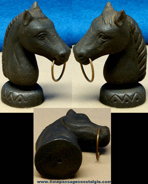 Old Heavy Cast Iron Horse Head Paper Weight