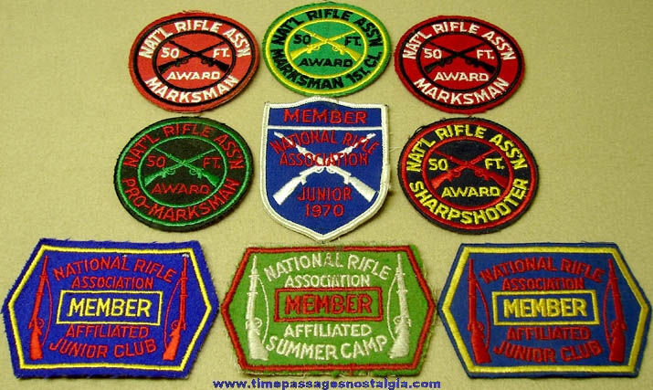 (9) Old National Rifle Association Advertising Cloth Patches
