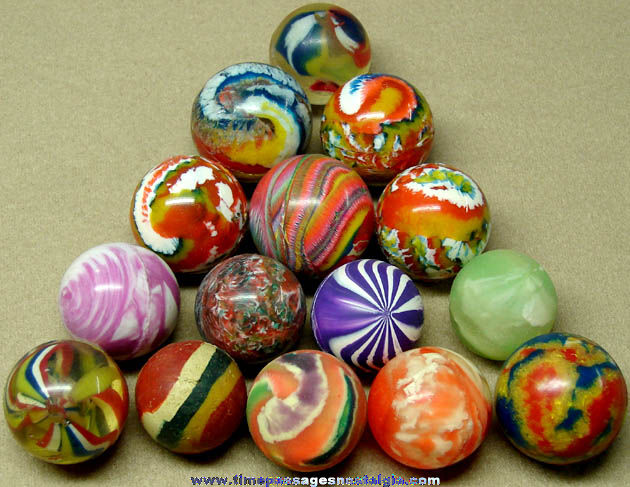 (15) Colorful Old Gum Ball Machine Prize Super Balls