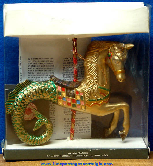 Colorful Kurt Adler Smithsonian Collection Seahorse Carousel Ornament